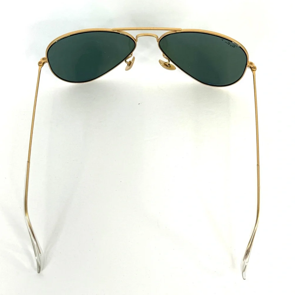 RAY BAN Polarized Sunglasses NEW RB3025 Aviator Large Metal Flash Lens Blue Gold